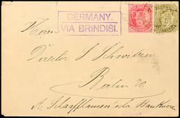 1 U. 4 A. König Edward VII., Je Firmenlochung "D.A.B." (Deutsch-Asiatische-Bank), Zusammen Auf Brief Nebst Leitvermerk " - India