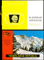 50 B. Grenoble Und 50 B. Adenauer; Je Im Offiziellen Folder (numeriert) Der Postverwaltung; Gedruckt Auf Goldfolie Und T - Yémen