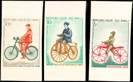 2, 10 U. 50 Fr. Entwicklung Vom Fahrrad 1968, Drei Breitrandig Ungezähnte Probedrucke, Tadellos Postfrisch, Katalog: 170 - Altri & Non Classificati