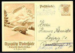 1936, Winter-Olympiade, Sonder-Postkarte 6 Pfg Mit Maschinen-Werbestempel "GARMISCH-PARTENKIRCHEN 6.2.36 Olympische Wint - Sonstige & Ohne Zuordnung