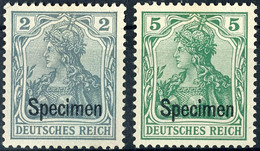 2 Und 5 Pf Germania Mit Aufdruck "Specimen" Tadellos Ungebraucht, Gepr. Jäschke-L. BPP, Mi. 400.-, Katalog: 68SP+70SP * - Other & Unclassified