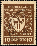 10 Mark Gewerbeschau, B-Farbe, Tadellos Gestempelt, Gepr.  Infla, Mi. 120.-, Katalog: 203b O - Other & Unclassified