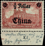 1/2 Dollar Auf 1 Mark, Rechte Rosette Auf Einer Spitze, Tadellos Ungebraucht, Mi. 80.-, Katalog: 44 PF I * - Deutsche Post In China