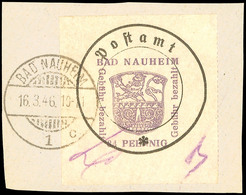 84 Pfg. Violett A. Tadellosem Briefstück, Abart Type III, Gepr. Dr. Arentz BPP, Mi. 300.-, Katalog: 5II/III BS - Bad Nauheim