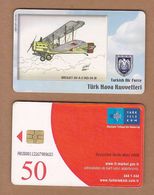 AC - TURK TELECOM PHONECARDS -  BREGUET XIV A - 2 - 1921 - 24 - 18 CREDITS: 50 DATE: 2005 - Avions