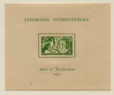 10341  OCEANIE  BF 1**   3 F Vert-jaune :   Exposition Internationale Arts Et Techniques    1937  TB - Hojas Y Bloques