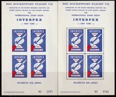 2 BLOCS VIGNETTES ** - INTERPEX Du 25.03.1960 - RRI ROCKETPOST FLIGHT VII - United States