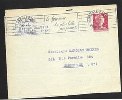 Entier Enveloppe Lettre TSC Avec Réponse Payée (B7a). Réponse Détachée . Oblitérée Marseille 1956. - Enveloppes Types Et TSC (avant 1995)