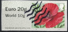 Royaume Uni 2014 Vignette Sur Fragment Fleurs Common Poppy Coquelicot SU - Post & Go Stamps