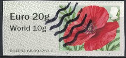 Royaume Uni 2014 Vignette Sur Fragment Fleurs Common Poppy Coquelicot SU - Post & Go (distributeurs)