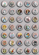 35 X Alice In Wonderland BADGE BUTTON PIN SET 3 (1inch/25mm Diameter) 35 DIFF - Pins