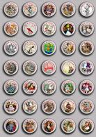 35 X Alice In Wonderland BADGE BUTTON PIN SET 4 (1inch/25mm Diameter) 35 DIFF - Pins