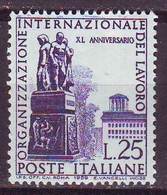 Repubblica Italiana, 1959  - 25 Lire Organizzazione Internazionale Del Lavoro, Decalco - Dent. 14x13 1/4 - Nr.451 MNH** - Varietà E Curiosità