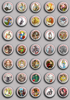 35 X Alice In Wonderland BADGE BUTTON PIN SET 6 (1inch/25mm Diameter) 35 DIFF - Pin's