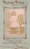 PHOTO 435 - 1908 / 09  - Photo Originale - Portrait - Prime Spéciale Pour Ecoles - Photo DUMESNIL - MARGUIN à VINCENNES - Anonymous Persons