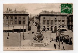 - CPA REIMS (51) - La Place Royale Et La Rue Colbert 1910 - Editions Lévy N° 5 - - Reims