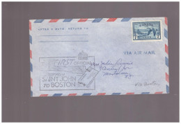 CANADA - 15 4 1947   AEREOGRAMMA  FFC  SAINT JOHN - BOSTON - Eerste Vluchten