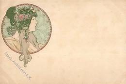 Mucha, Alfons Frau Jugendstil Künstler-Karte I-II (fleckig) Art Nouveau - Ohne Zuordnung