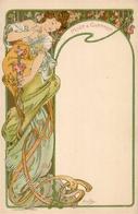 Mucha, Alfons Moet & Chandon Lady In Gold Künstler-Karte I- - Ohne Zuordnung