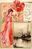 Jugendstil - FRAUEN Prägedruck Ser 6072 I Art Nouveau - Unclassified