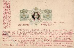 Jugendstil Frau  Künstlerkarte 1901 I-II (fleckig) Art Nouveau - Non Classés
