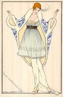 Jugendstil Frau  Künstlerkarte I-II Art Nouveau - Zonder Classificatie