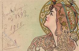 Jugendstil Frau Künstler-Karte 1899 I-II (Abschürfung RS) Art Nouveau - Unclassified