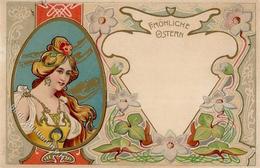 Jugendstil Frau Ostern  Lithographie 1904 I-II Art Nouveau Paques - Non Classés