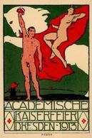 Kunstgeschichte Dresden Götze, A. Akademische Kaiserfeier Künstlerkarte 1913 I-II - Unclassified
