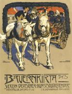 Kunstgeschichte München Bauernkirta Verein Deutscher Kunststudierender 1912 Plakat 24,3 X 32 Cm Sign. Junghanns, Paul I- - Ohne Zuordnung