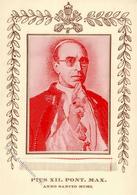 Seide Gewebt Pius XII. Pont. Max. I-II Soie - Other & Unclassified