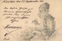 Handgemalt Zwerg  Künstlerkarte 1903 I-II Peint à La Main Lutin - Other & Unclassified