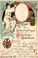Gutenberg Fünfhundertjähriges Jubiläum Prägedruck 1900 I-II - Other & Unclassified
