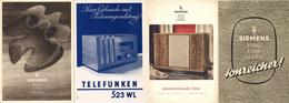 Radio Lot Mit 11 Gebrauchsanweisungen Von Siemens Und Telefunken Ca. 50'er Jahre I-II - Radio