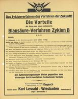 Landwirtschaft Schädlingsbekämpfung Prospekt Und Beleg Blausäure Verfahren Zyklon B II Paysans - Expositions