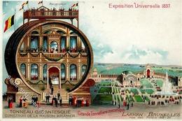 WEIN - Ausstellung BRÜSSEL 1897 - Großes Weinfass TONNEAU GIGANTESQUE I Expo - Exposiciones