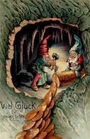 Zwerg Neujahr Geprägt Künstlerkarte 1905 I-II Bonne Annee Lutin - Fairy Tales, Popular Stories & Legends