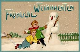 Schneemann Kinder  Prägedruck 1911 I-II - Sonstige & Ohne Zuordnung