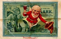 Geld Zwerg Neujahr Auf Ansichtskarte 1913 I-II (fleckig) Bonne Annee Lutin Argent - Altri & Non Classificati