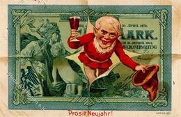 Geld Zwerg Neujahr Auf Ansichtskarte 1913 I-II (fleckig) Bonne Annee Lutin Argent - Autres & Non Classés