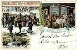 WEIHNACHTEN - WINTERLITHO Mit Weihnachtsmann 1901 I Pere Noel - Altri & Non Classificati