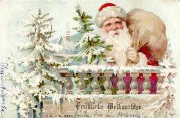 WEIHNACHTSMANN - Frühes Winterlitho 1899 I-II - Kerstman