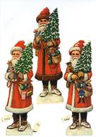 Weihnachtsmann 3'er Set Oblaten I-II Pere Noel - Santa Claus