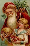 Weihnachtsmann Kind  Prägedruck I-II Pere Noel - Santa Claus