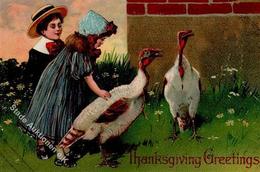 Glückwunsch Thanksgiving Kinder Truthahn Prägedruck 1910 I-II - Baumgarten, F.