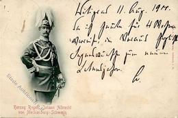 Adel Mecklenburg-Schwerin Autograph Herzog Regent Johann Albrecht 1900 II (Stauchung, Fleckig) - Königshäuser