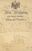 Adel Preussen Original Bestallungsurkunde Von Wilhelm II König Von Preußen 18. Mai 1900 I-II (kleiner Einriss) - Familias Reales