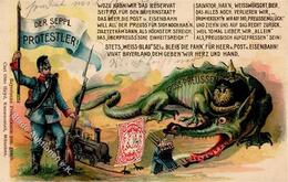 BAYERN - Bayerische Protestkarte Zur Einverleibung Bayerns In GROSS-PREUSSEN 1902 I-II Mit Drachen - Ereignisse