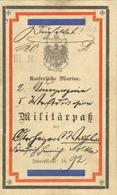 Militär Militärpass 1892 2. Komp. 1. Werft Divisin SMS Pelikan II (fleckig) - Sonstige & Ohne Zuordnung