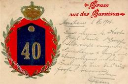 Regiment Aachen (5100) Nr. 40 Inf. Regt.  Prägedruck II (fleckig, Eckbug) - Regimente